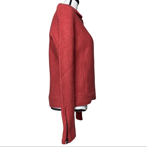 Tahari Boiled Wool Textured Asymmetrical Moto Jacket - Picture 5 of 9